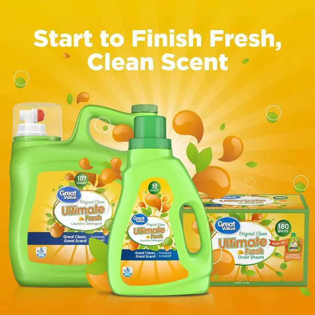 Alt view image 3 of 4 - Great Value Ultimate Fresh Laundry Detergent, Original Clean, 46 fl oz, 32 Loads