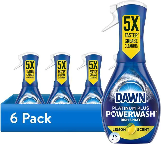 Main image of (6 pack) Dawn Platinum Powerwash Dish Spray, Dish Soap, Lemon Starter Kit, 16 fl oz
