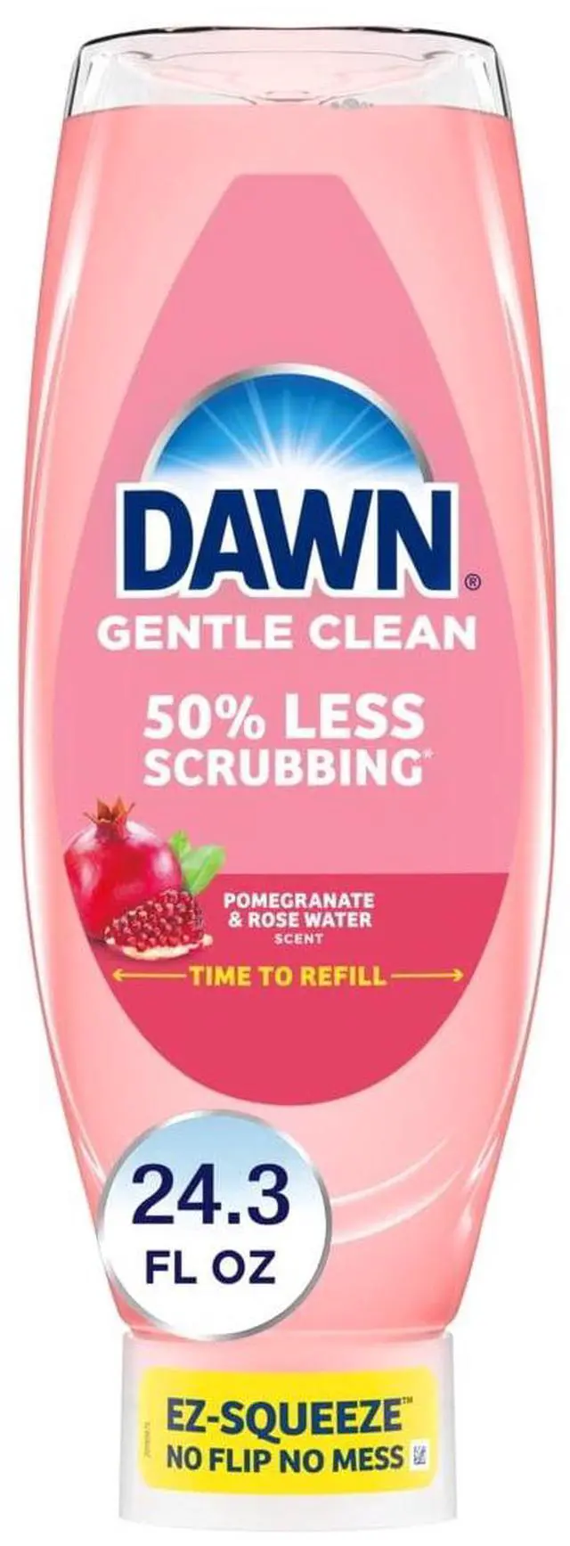 Alt view image 2 of 6 - (8 pack) Dawn Gentle Clean EZ-Squeeze Dish Soap, Dishwashing Liquid, Pomegranate & Rose Water, 24.3oz