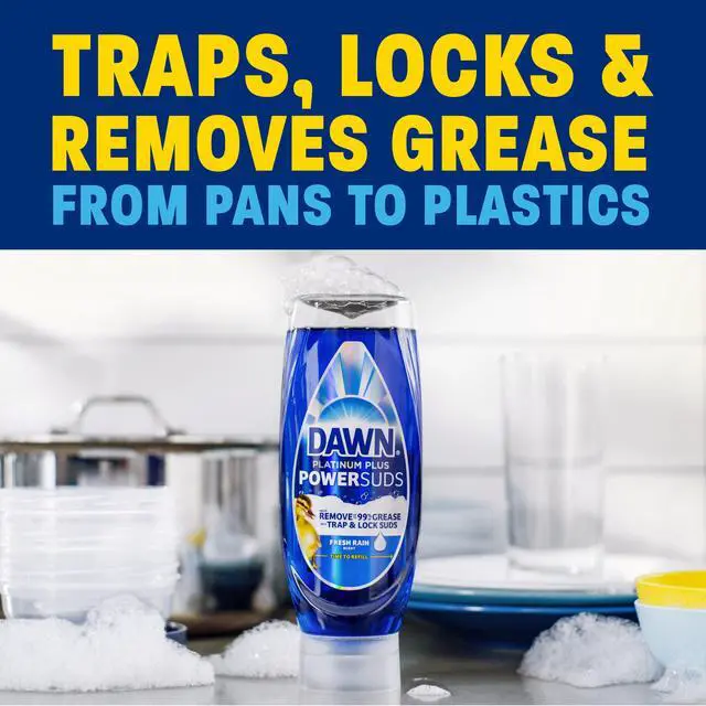 Alt view image 5 of 7 - Dawn Platinum Plus PowerSuds Liquid Dish Soap, 17.4 oz. EZ-Squeeze Bottle