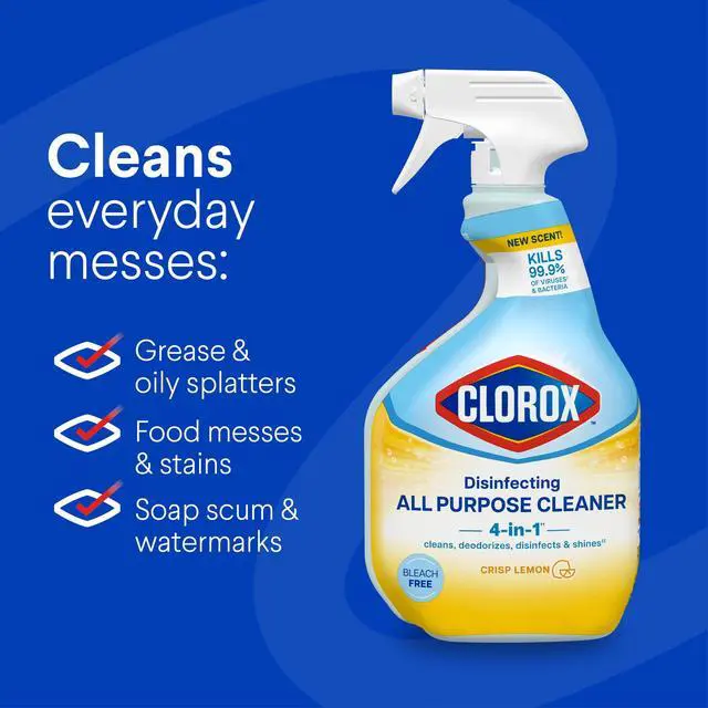 Alt view image 6 of 7 - Clorox Disinfecting All Purpose Cleaner Spray, Crisp Lemon, 32 fl oz