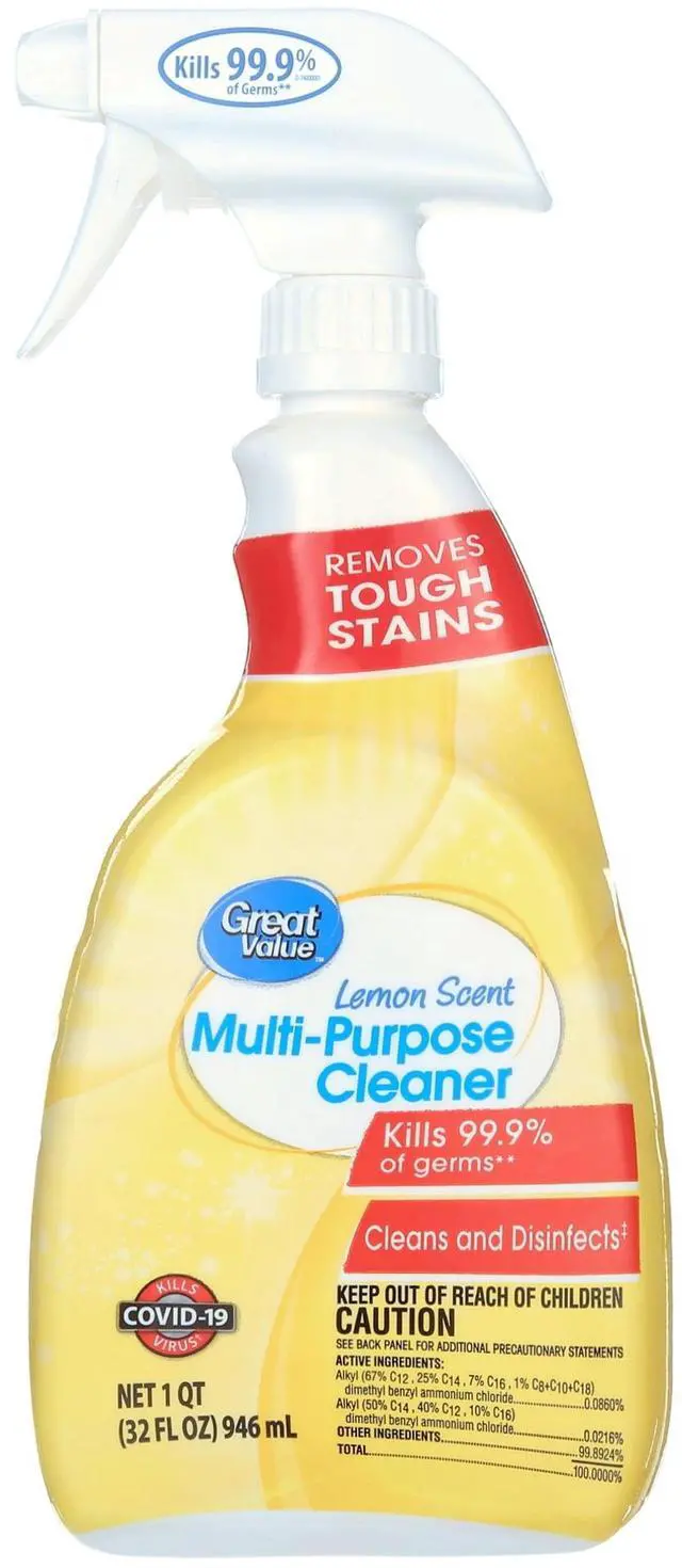 Main image of Great Value Multi Purpose Cleaner, Lemon Scent, 32 fl oz