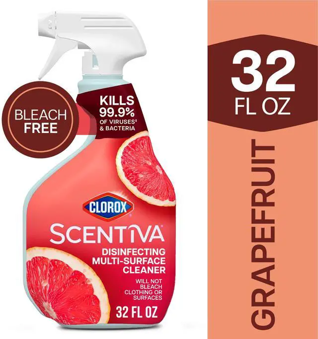 Main image of Clorox Scentiva Disinfecting Multi-Surface Cleaner Spray, Grapefruit & Orange Blossom, 32 fl oz