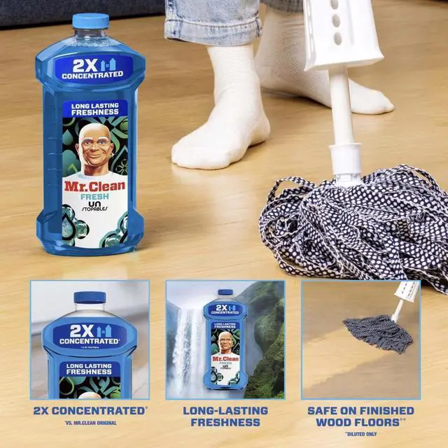 Alt view image 3 of 6 - Mr. Clean All Purpose Cleaner, 2X Concentrated Multi Surface, Unstopable Fresh Scent, 23 fl oz
