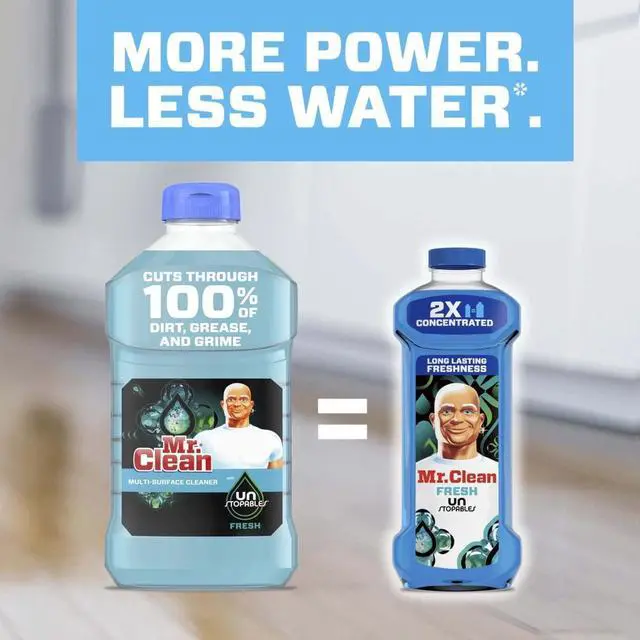 Alt view image 5 of 6 - Mr. Clean All Purpose Cleaner, 2X Concentrated Multi Surface, Unstopable Fresh Scent, 23 fl oz