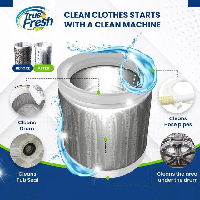Alt view image 2 of 4 - True Fresh Washing Machine Cleaning Tablets 15 Pack, Washer Machine Cleaner Tablets, Washer Cleaner Tablets Front Loader and Top Loader