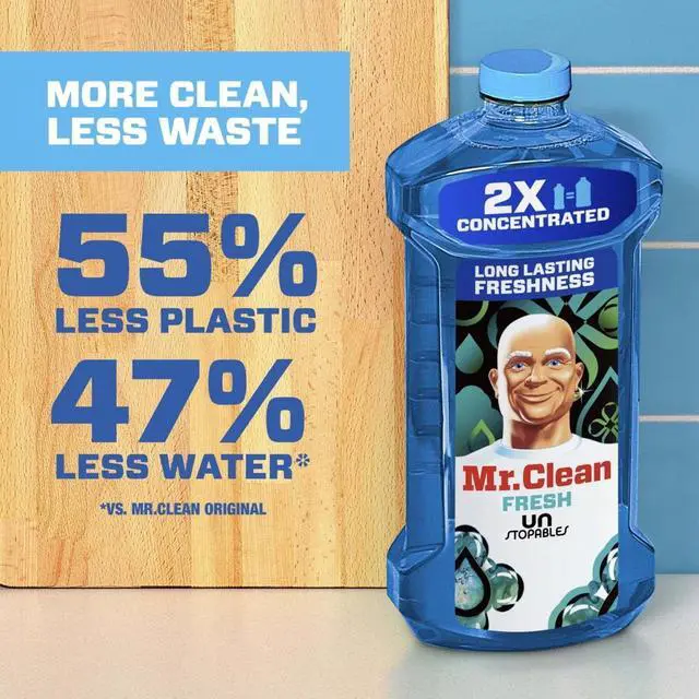 Alt view image 6 of 6 - Mr. Clean All Purpose Cleaner, 2X Concentrated Multi Surface, Unstopable Fresh Scent, 23 fl oz