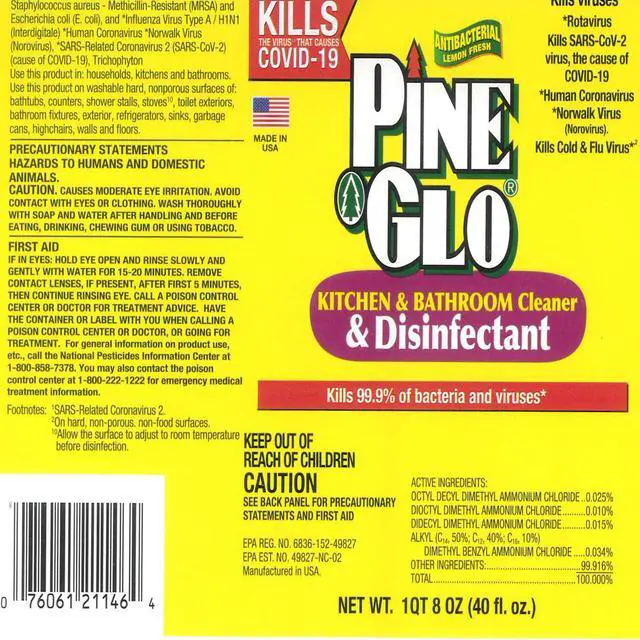 Alt view image 5 of 7 - Pine Glo Kitchen & Bath Household Cleaner, Lemon, 40 oz