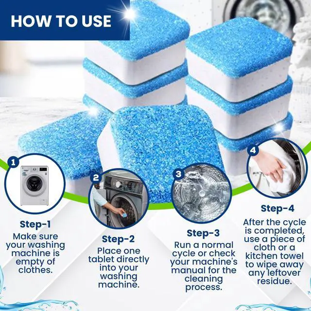 Alt view image 4 of 4 - True Fresh Washing Machine Cleaning Tablets 15 Pack, Washer Machine Cleaner Tablets, Washer Cleaner Tablets Front Loader and Top Loader