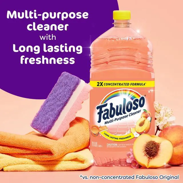 Alt view image 3 of 7 - Fabuloso 2X Multi-Purpose Cleaner, No Rinse Floor Cleaner, Peach Scent, 56 fl oz