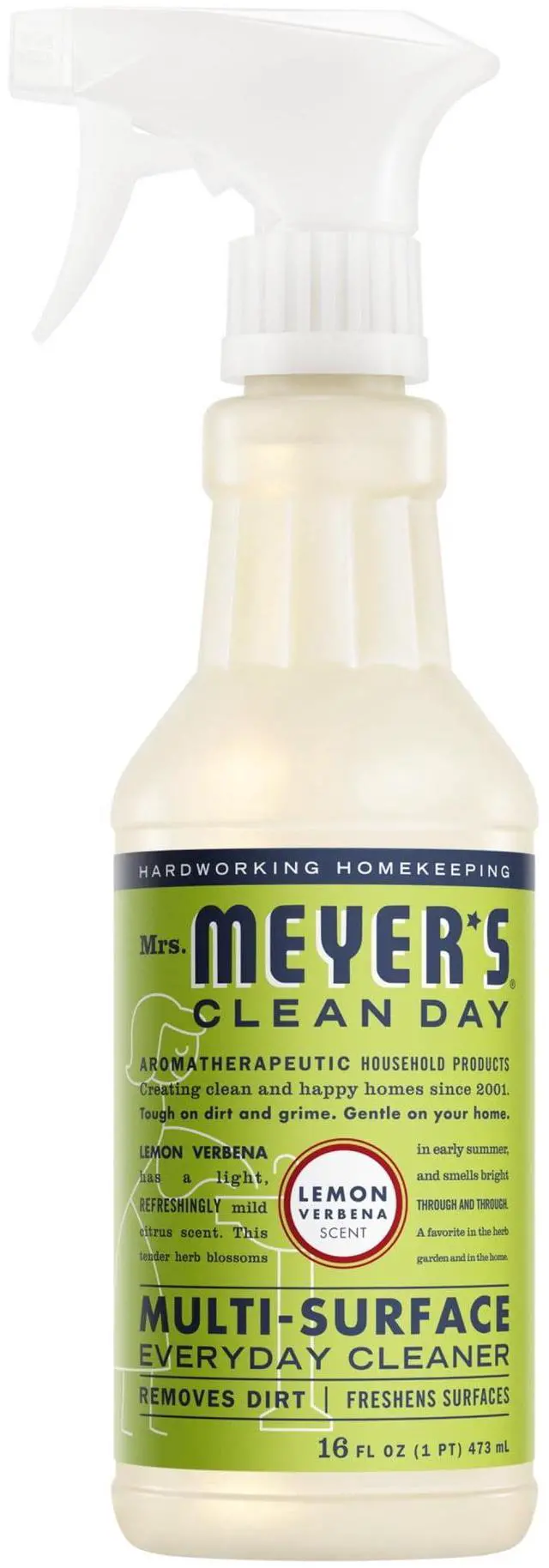 Main image of Mrs. Meyer's Clean Day Multi-Surface Everyday Cleaner, Lemon Verbena Scent, 16 Fl Oz