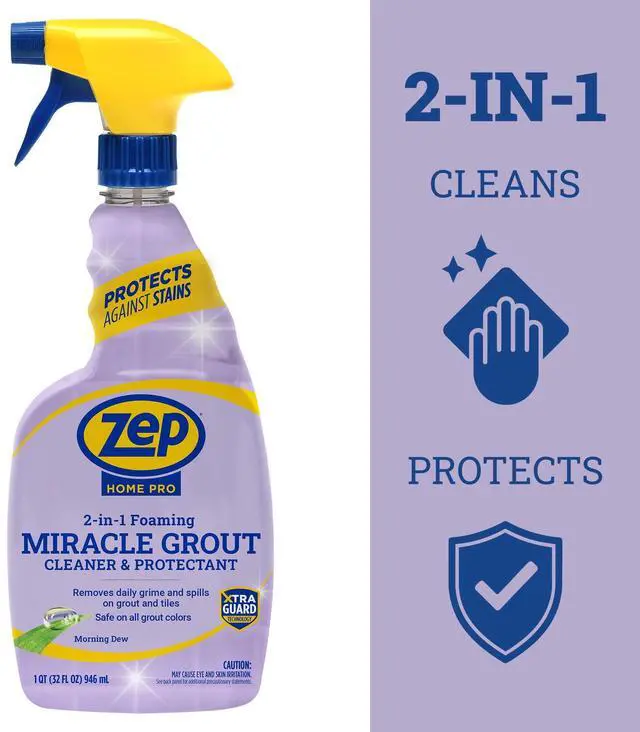 Main image of Zep Home Pro Miracle Foaming Grout Cleaner and Protectant, Morning Dew Scent, 32 fl oz