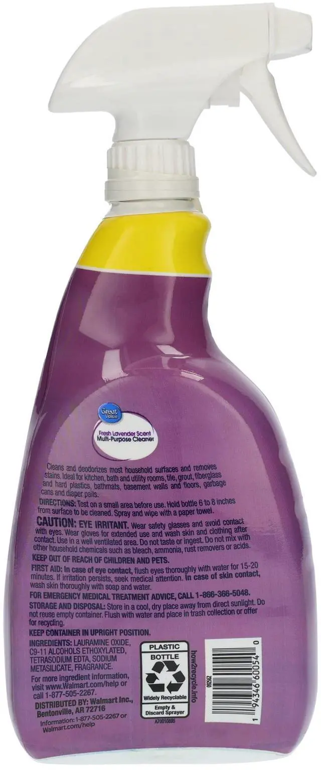 Alt view image 4 of 6 - Great Value All-Purpose Cleaner, Lavender Scented, 32 fl oz