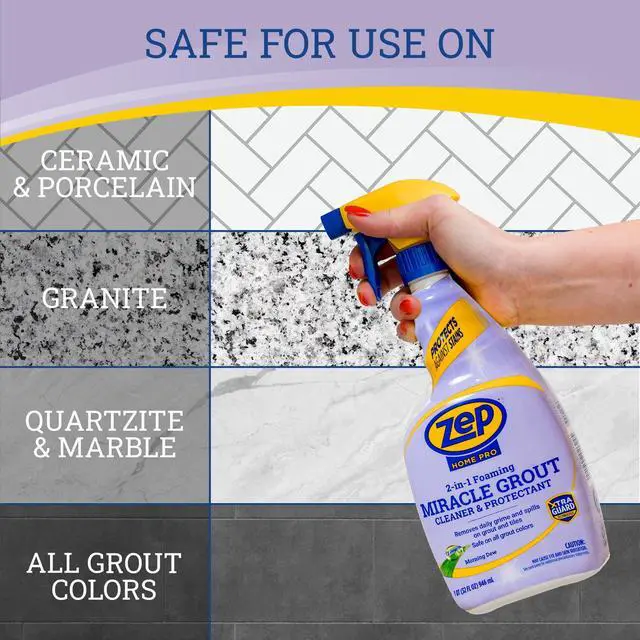 Alt view image 2 of 7 - Zep Home Pro Miracle Foaming Grout Cleaner and Protectant, Morning Dew Scent, 32 fl oz