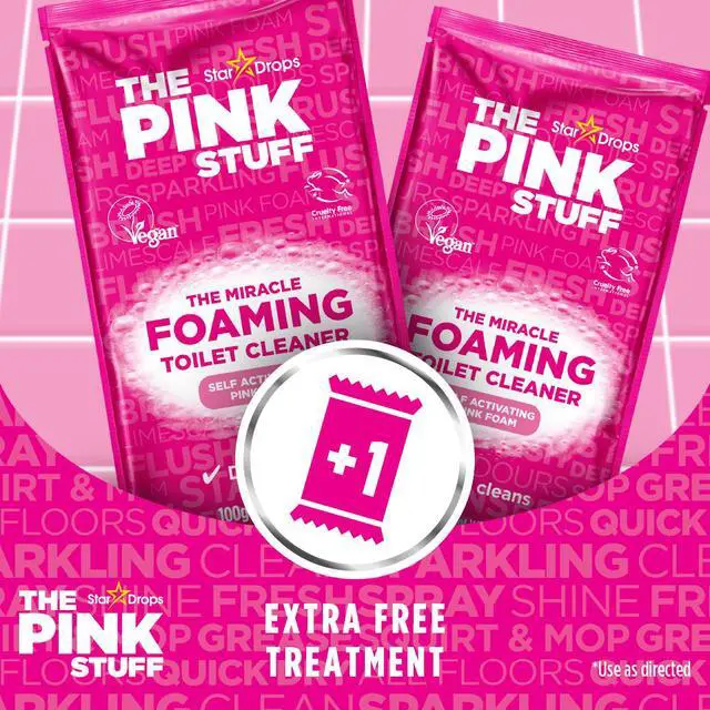 Alt view image 4 of 7 - The Pink Stuff Miracle Power Foaming Toilet Cleaner, Self-Activating Formula, Stain Remover, 3 Treatments, 10.5 oz