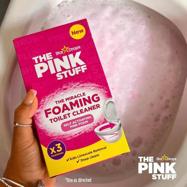 Alt view image 5 of 7 - The Pink Stuff Miracle Power Foaming Toilet Cleaner, Self-Activating Formula, Stain Remover, 3 Treatments, 10.5 oz