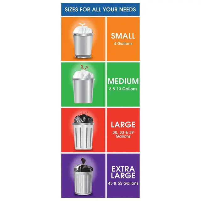 Alt view image 4 of 6 - Great Value 4 Gallon Strong Flex Small Drawstring Garbage Bags, 40 Bags