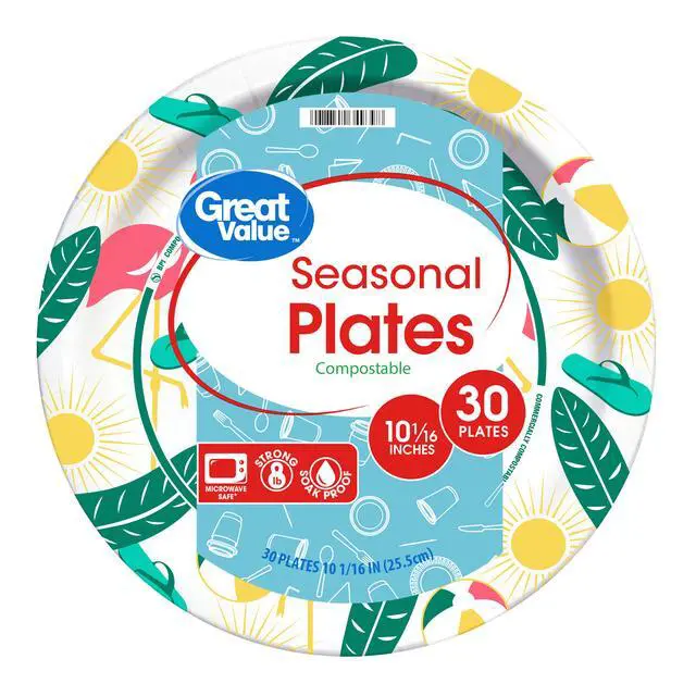 Alt view image 2 of 6 - Great Value Seasonal Disposable Paper Plates, 10 in, 30 Count
