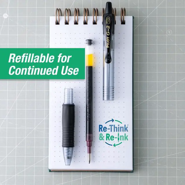 Alt view image 5 of 7 - Pilot G2 Retractable Gel Ink Pens, Bold Point, 1.00 mm, Black Ink, 5 Count