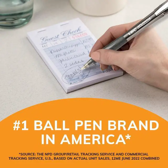 Alt view image 3 of 6 - BIC Glide Ballpoint Pen, Medium Point, 1.0 mm, Blue Ink, 4 Count