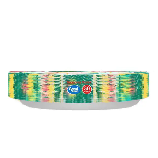 Alt view image 4 of 6 - Great Value Seasonal Disposable Paper Plates, 10 in, 30 Count