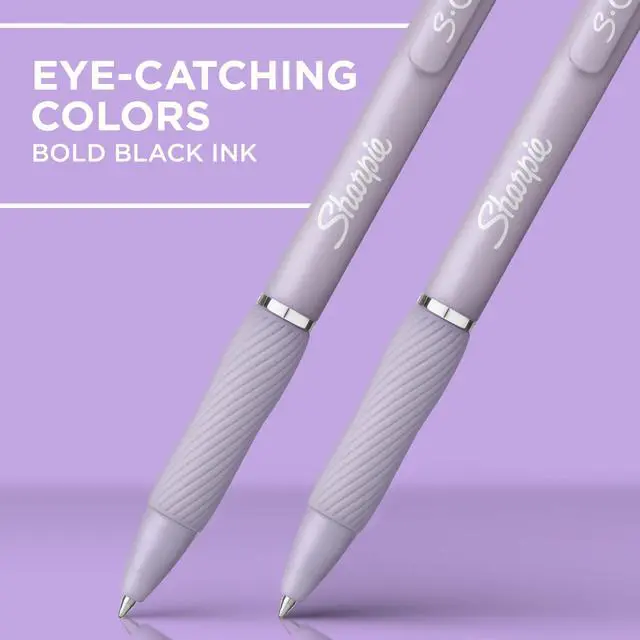 Alt view image 3 of 4 - Sharpie S-Gel Pens, Medium Point (0.7mm), Violet Barrel, Black Ink, 4 Count