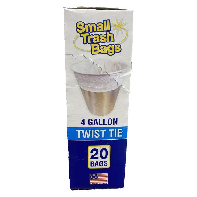 Alt view image 4 of 5 - Basic 4 Gallon Twist Tie Bathroom Bags, 20 Bags
