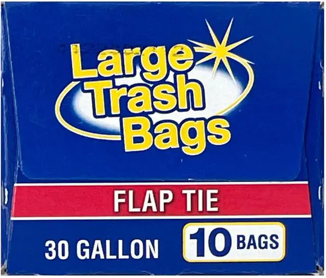 Alt view image 5 of 6 - Basic Large Trash Bags, 30 Gallon, Flap Tie, 10 Bags