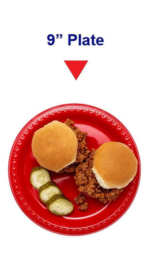 Alt view image 3 of 5 - Great Value Disposable Plastic Party Plates, Red, 9 in, 50 Count