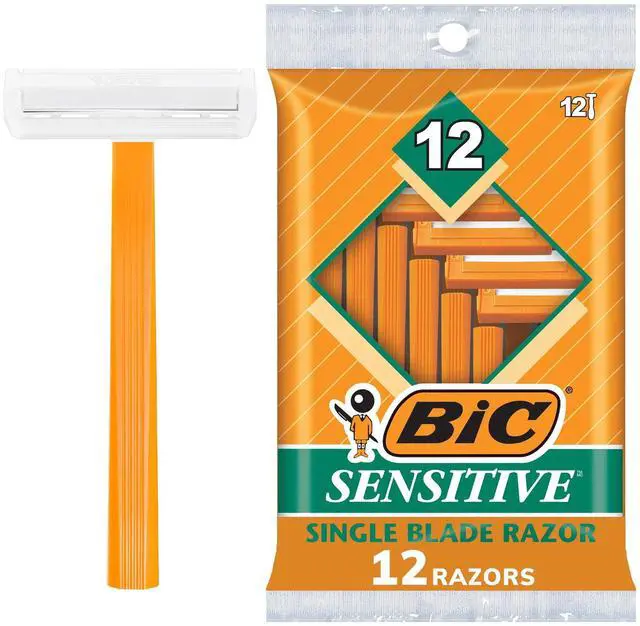 Main image of BIC Sensitive Disposable Razors for Men, 1 Blade, 12 Count