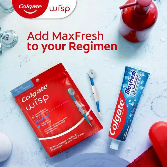Alt view image 6 of 7 - Colgate Max Fresh Wisp Disposable Travel Toothbrushes, Mini Toothbrush, Peppermint, 24 Count