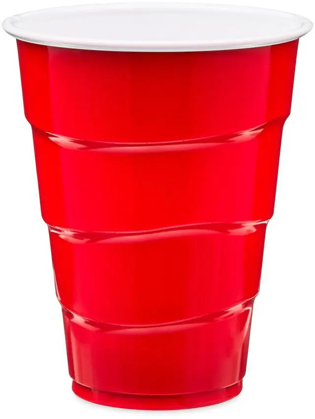 Alt view image 4 of 5 - Great Value Disposable Plastic Party Cups, Red, 9 oz, 50 Count