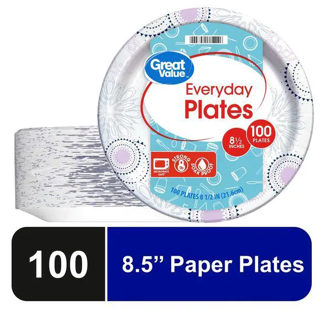 Alt view image 2 of 6 - Great Value 8.5" Paper Plates and 20oz Paper Bowls Set