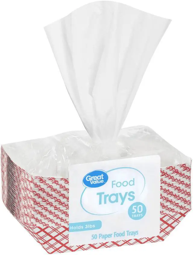 Alt view image 4 of 7 - Great Value Disposable Paper Food Trays, Holds Up to 3 lb, 50 Count