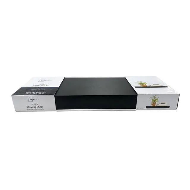 Alt view image 6 of 6 - Mainstays Black 18" Wood Floating Shelf