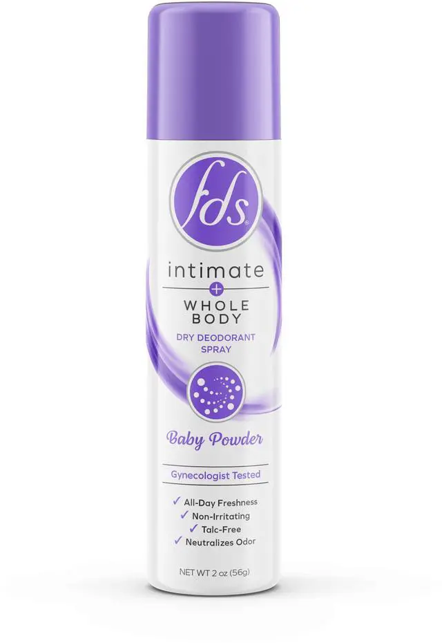 Main image of FDS Intimate + Whole Body Dry Deodorant Spray, Baby Powder, 2 OZ
