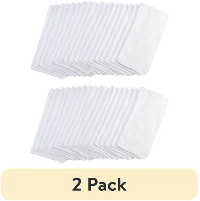 Main image of (2 pack) Mainstays 18-Pack Washcloth Bundle, White