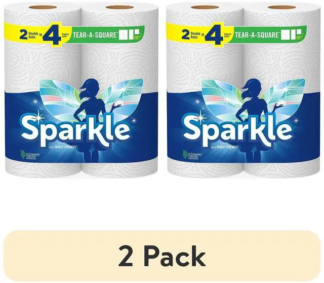 Main image of (2 pack) Sparkle Tear-A-Square Paper Towels, 2 Double Rolls, 110 Sheets per Roll