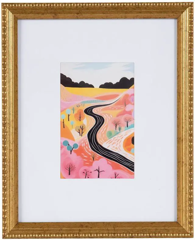 Main image of DesignOvation 8x10 Matted for 4x6 Beaded Gold Decorative Tabletop Picture Frame