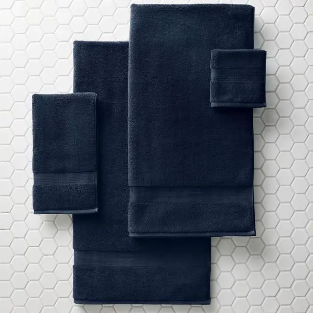 Alt view image 4 of 7 - Better Homes & Gardens Signature Soft Solid Cotton Hand Towel, Blue Admiral