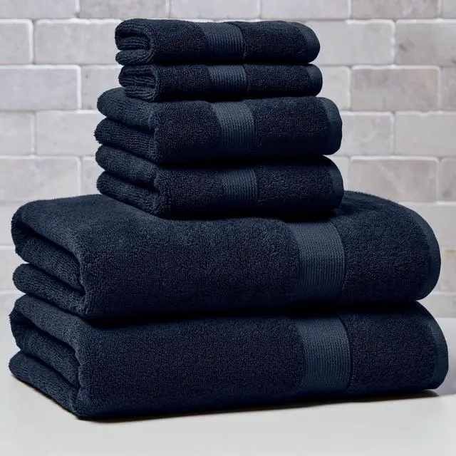 Alt view image 5 of 7 - Better Homes & Gardens Signature Soft Solid Cotton Hand Towel, Blue Admiral