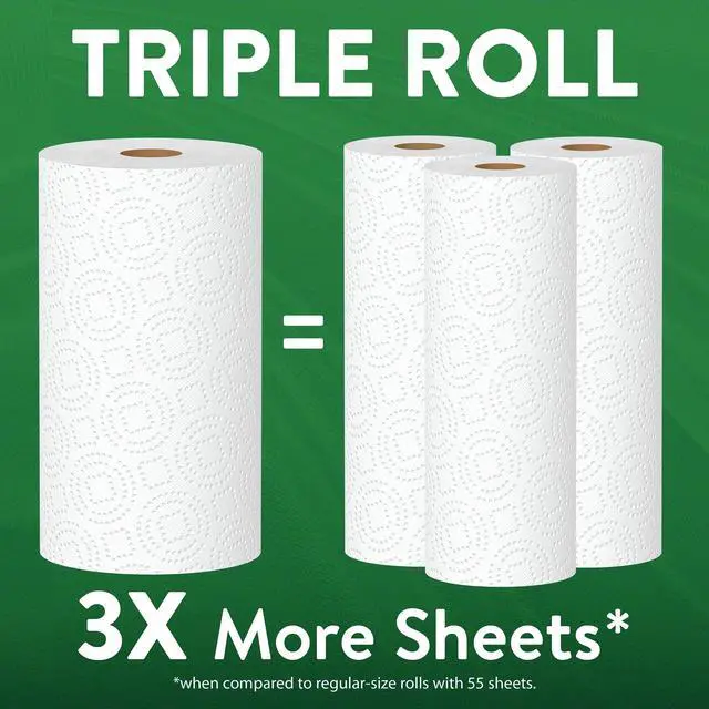 Alt view image 4 of 7 - Great Value Ultra Strong Paper Towels, 2 Triple Rolls, 330 Sheets