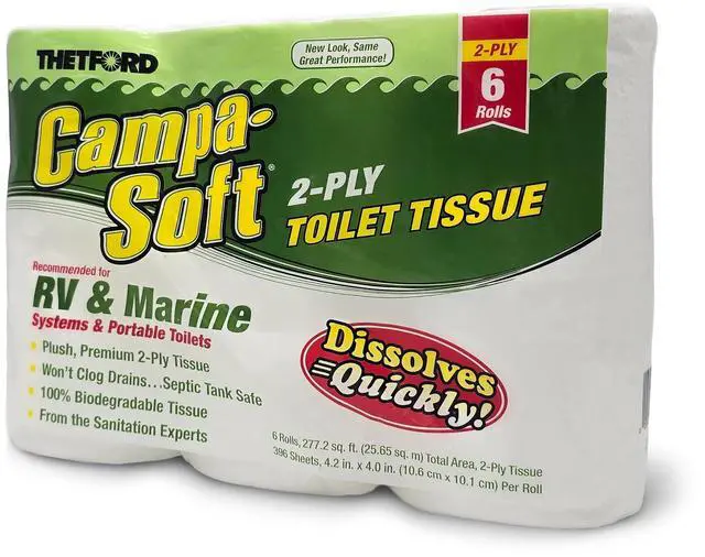 Alt view image 2 of 5 - Thetford Campa-Soft RV & Marine Toilet Paper, 6 Rolls, 96005