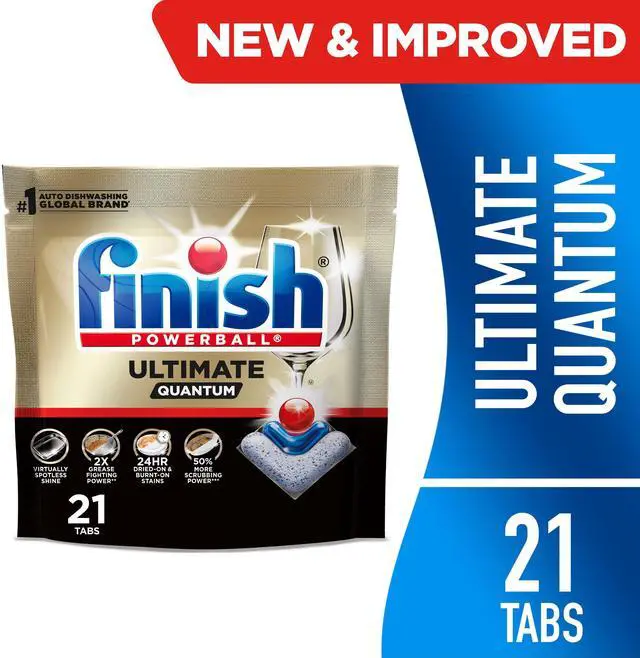 Main image of Finish Ultimate Quantum Dishwasher Pods, 50% More Cleaning Power, 21 Tabs