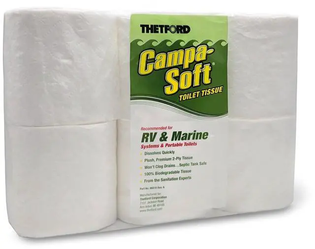 Alt view image 4 of 5 - Thetford Campa-Soft RV & Marine Toilet Paper, 6 Rolls, 96005
