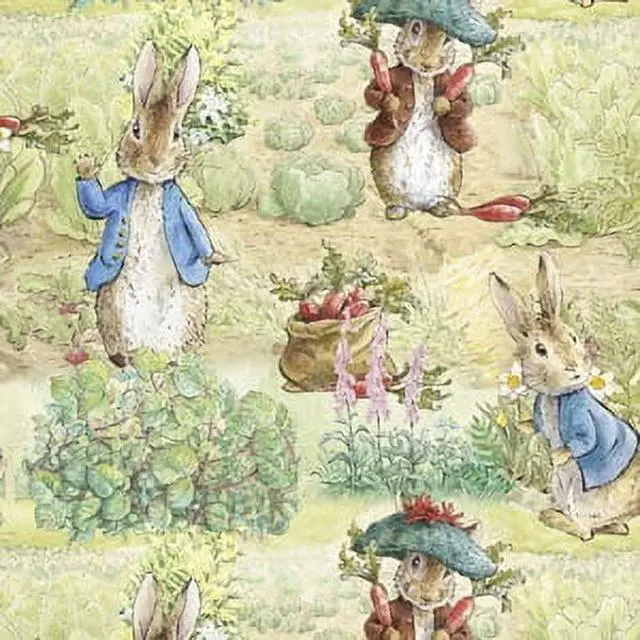 Alt view image 5 of 7 - Peter Rabbit 100% Cotton Garden, Multi-color, 18" x 21" for Quilting & Sewing, 1 Each