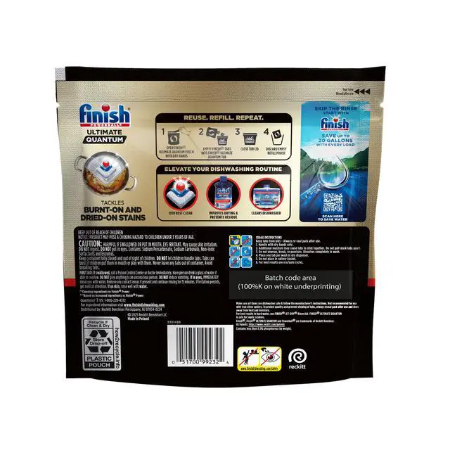 Alt view image 6 of 7 - Finish Ultimate Quantum Dishwasher Pods, 50% More Cleaning Power, 21 Tabs