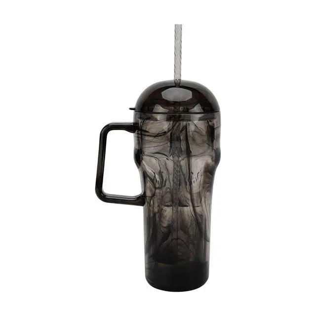 Alt view image 4 of 6 - Way To Celebrate 30 oz Acrylic Skull Tumbler with Straw and Handle, Black Swirl