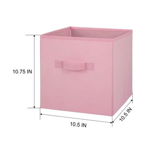 Alt view image 2 of 6 - Mainstays Collapsible Cube Fabric Storage Bins, Pink Puff, 6 Pack