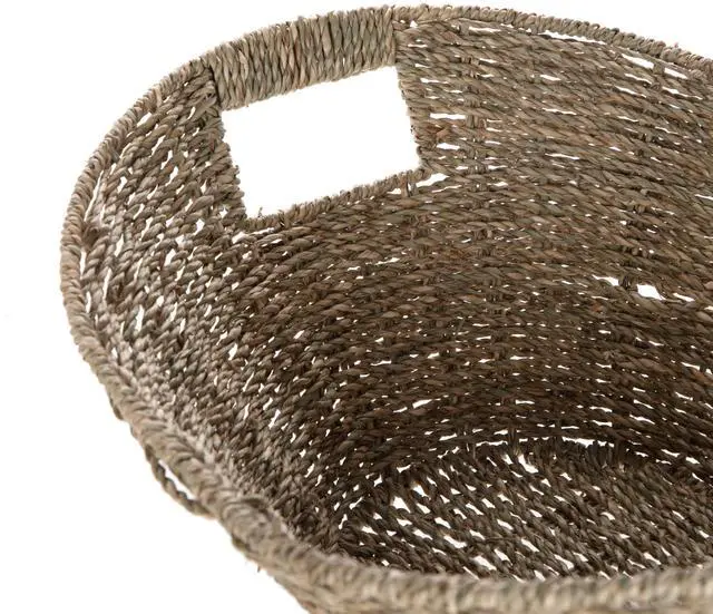 Alt view image 4 of 7 - Mainstays Oval Natural Seagrass Storage Basket with Cut-Out Handles